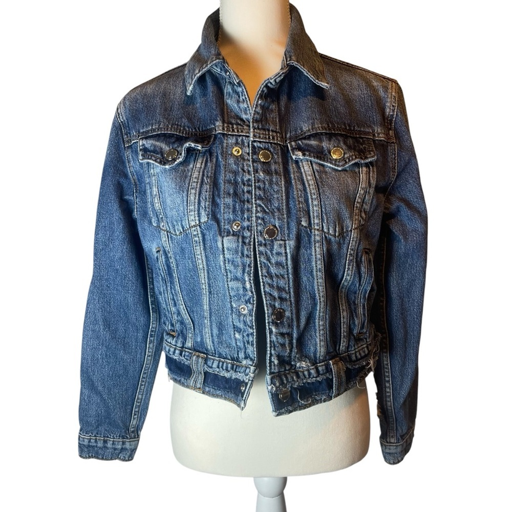 Women’s Hudson Jean Jacket Distressed Denim Size‎ S M0225